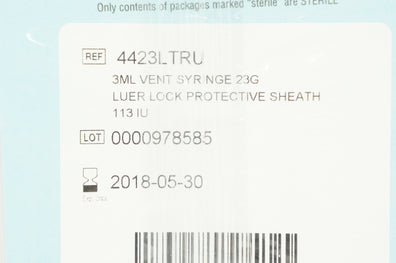 CareFusion 4423LTRU Air Life Arterial Blood Sampler 3ML, 23G (x)